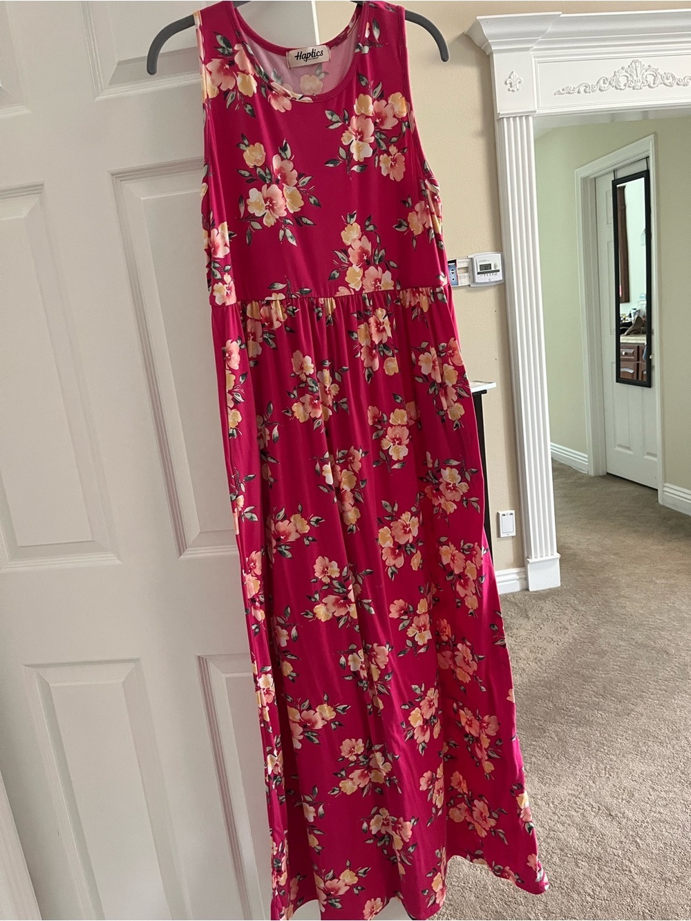 Haptics by Holly Harper Hot Pink Floral Sleeveless Maxi Buttery Soft